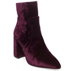 Steve Madden Burgundy Velvet Booties